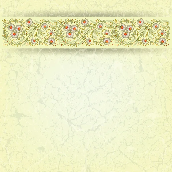 Abctract ornamento floral sobre fondo grunge — Archivo Imágenes Vectoriales