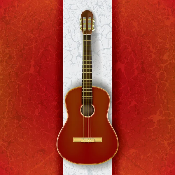 Guitarra acústica em branco —  Vetores de Stock
