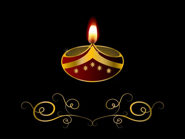 Lámpara Diwali — Vector de stock