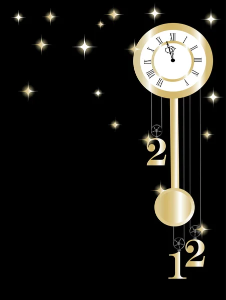 新的一年时钟 — 图库矢量图片
