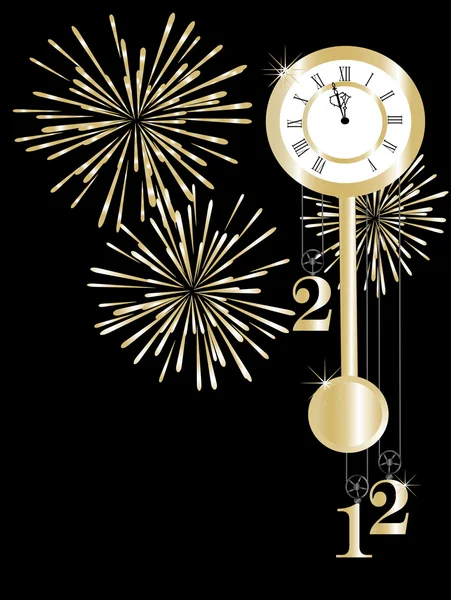 New year clock — Stock Vector