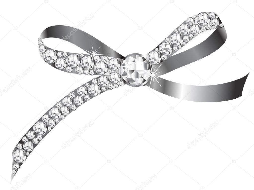 Set of realistic black bow with ribbon Royalty Free Vector