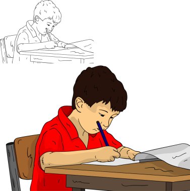 Little schoolboy clipart