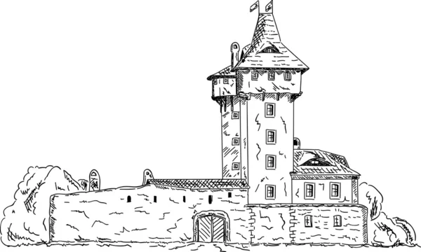 Velho castelo — Vetor de Stock
