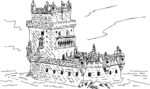 Tornet av Belém i portugisiska torre de Belém — Stockfoto