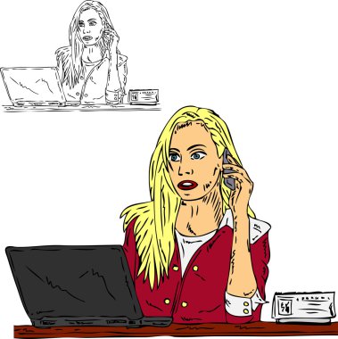 Secretary calling clipart