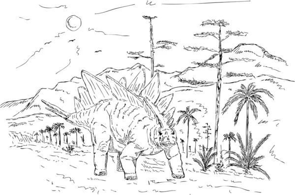Dinozor yürüyüş — Stok fotoğraf
