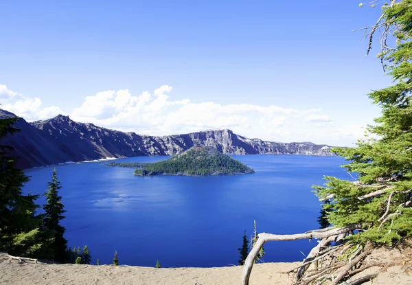 stock image Deep blue Crater Lake of Oregon State, in the summer