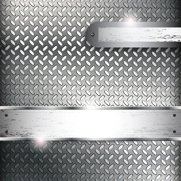 Fond abstrait avec bannières metall . — Image vectorielle