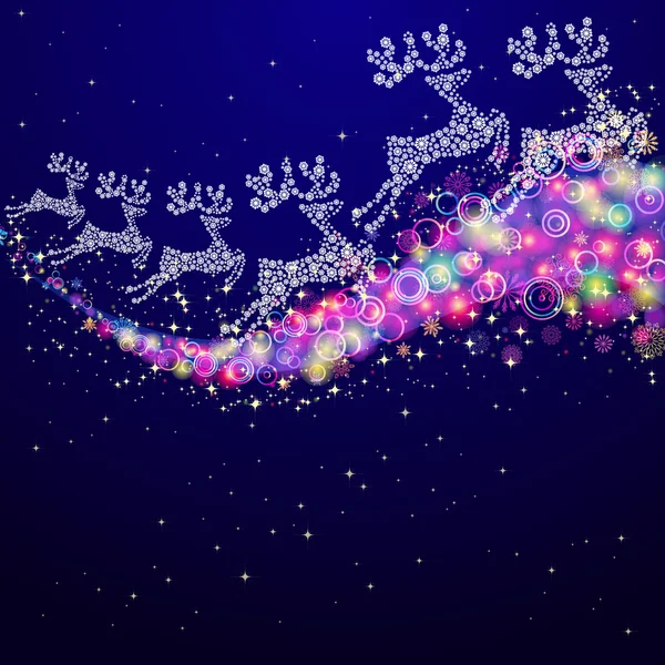 Cerfs de Noël, fond vectoriel abstrait . — Image vectorielle