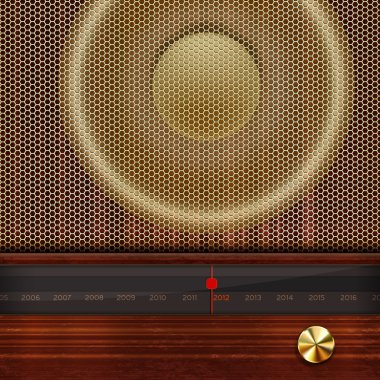 Vector New Year's background with retro radio elements. clipart