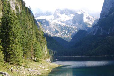 vorderer gosausee dachstein dağların yakınında, manzara