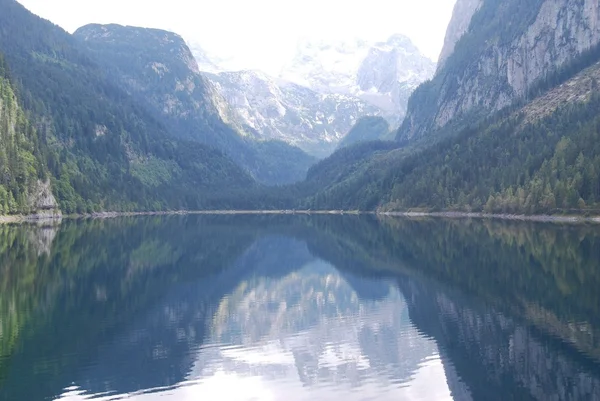 stock image Landscape at Vorderer Gosausee near Dachstein mountains