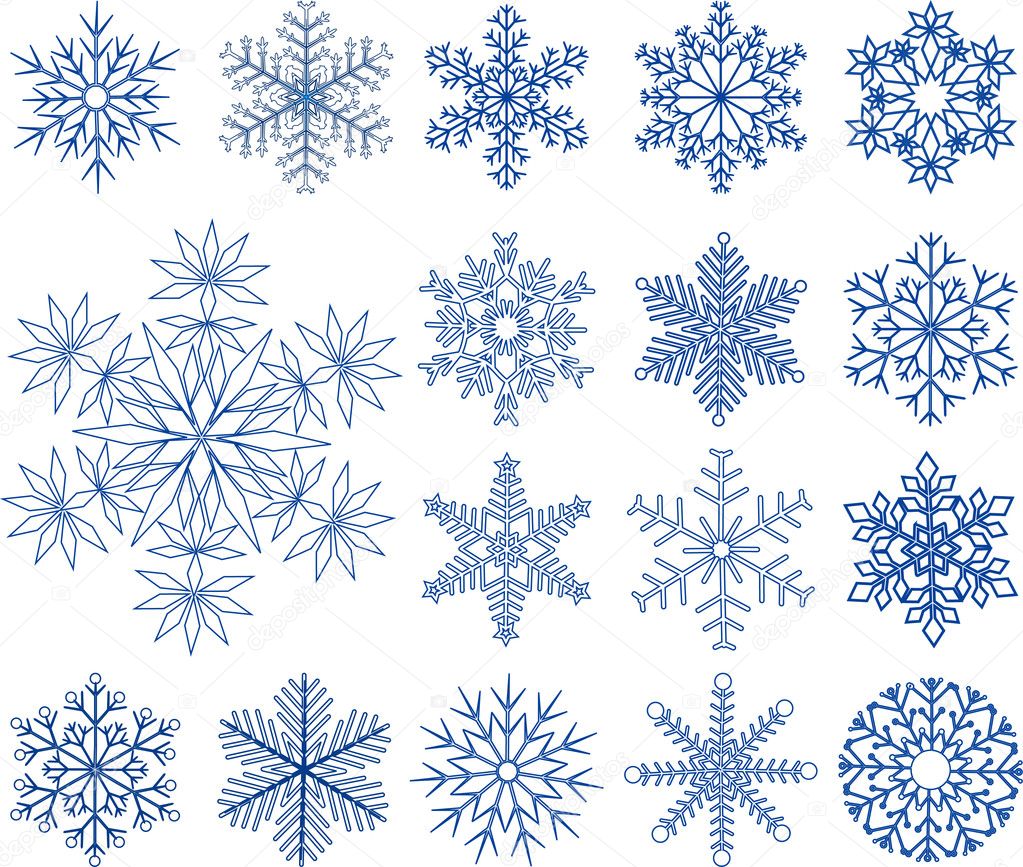 Snowflakes collection, element for design, vector illustration