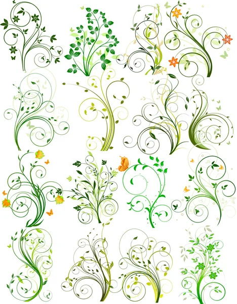 Set de design floral — Image vectorielle