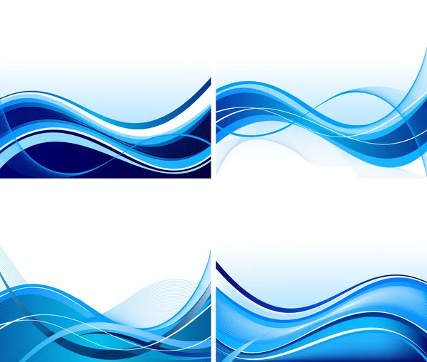 Uppsättning abstrakta blå bakgrunder vektor — Stock vektor