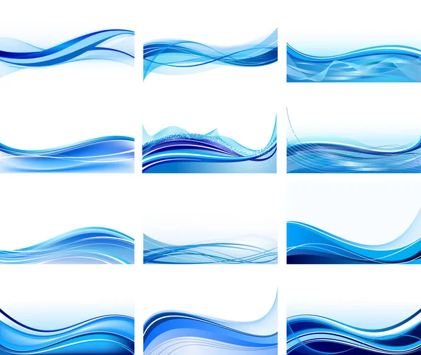 Set of abstract blue backgrounds vector — Stock Vector