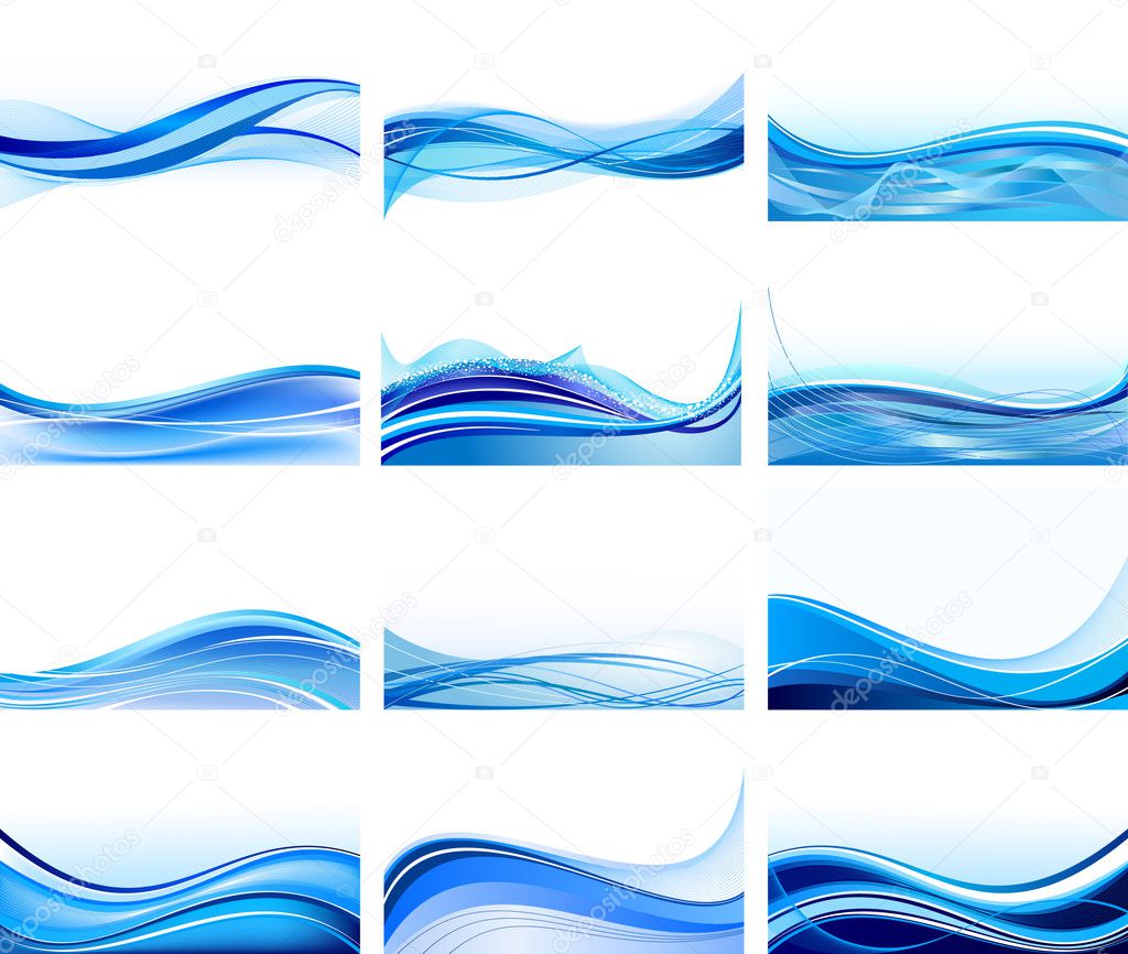 Set of abstract blue backgrounds vector