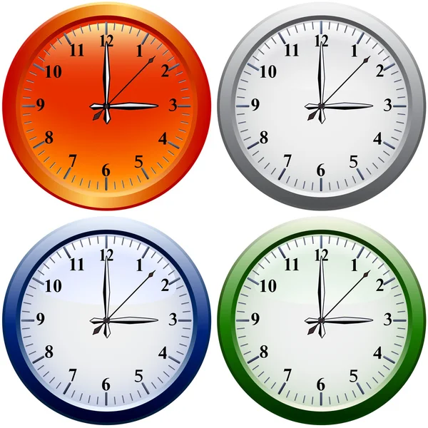 Serie di orologi vettoriali — Vettoriale Stock