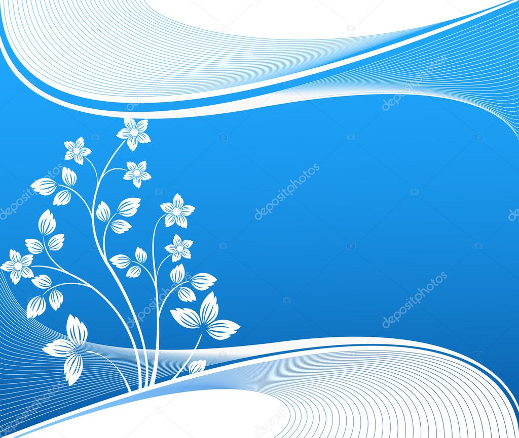 Floral blue vector background