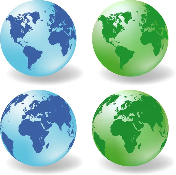 Glanzende aarde globes vector — Stockvector