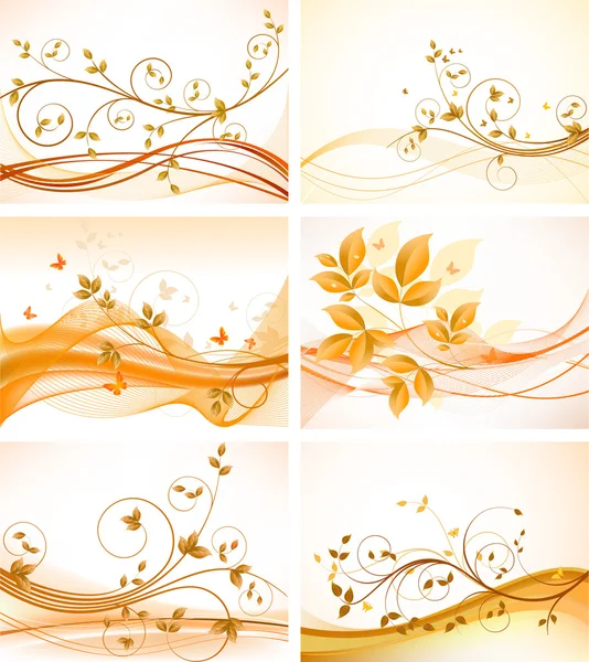 Floral vector background set — Stock Vector
