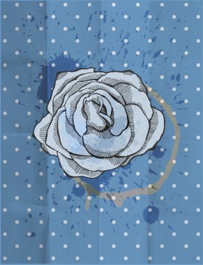 Vintage design. Tea rose. Paper grunge background clipart