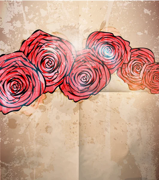 Vintage card with a flower rose flower background — Stok fotoğraf