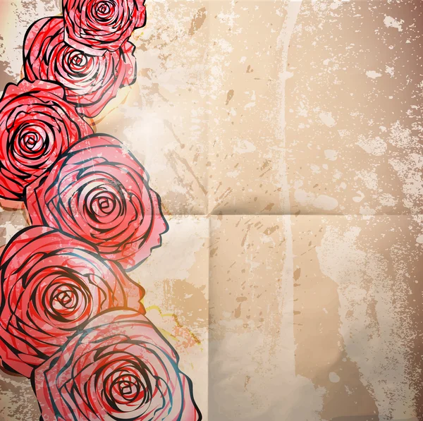 Tarjeta vintage con un fondo de flor rosa — Foto de Stock