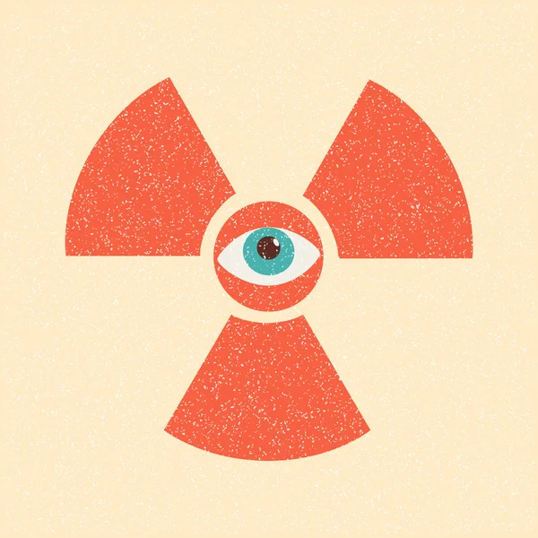 Strahlungssymbol Retro-Plakat — Stockvektor