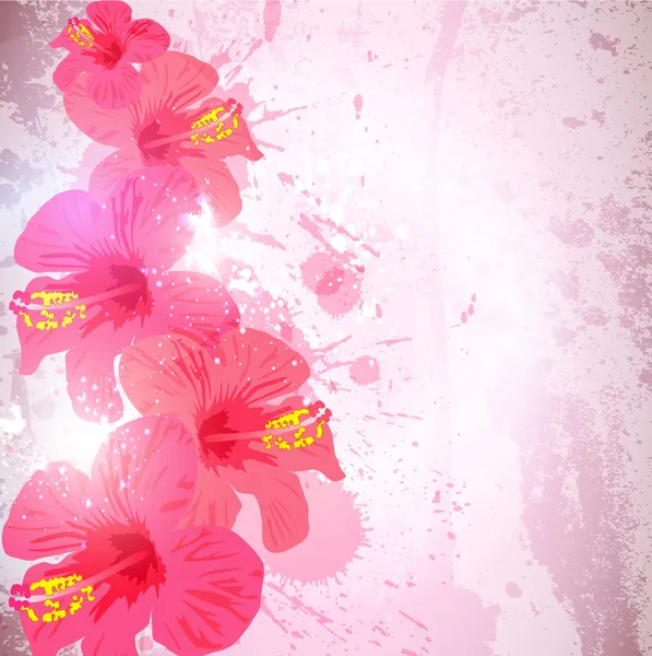 Fond tropical abstrait. Hibiscus fleur pour la conception . — Image vectorielle