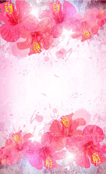 Fond tropical abstrait. Hibiscus fleur pour la conception . — Image vectorielle