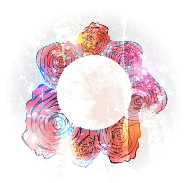 Вінтажна листівка з квіткою. векторний квітковий фон троянди — стоковий вектор