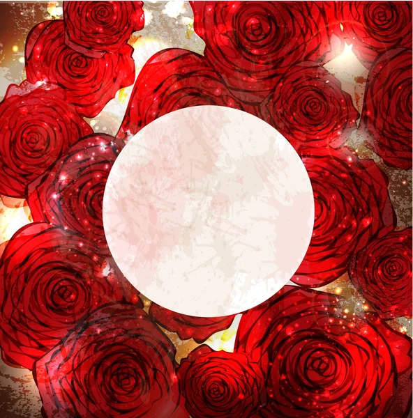 Wzór karty z kwiatem. tło wektor róży kwiat — Wektor stockowy