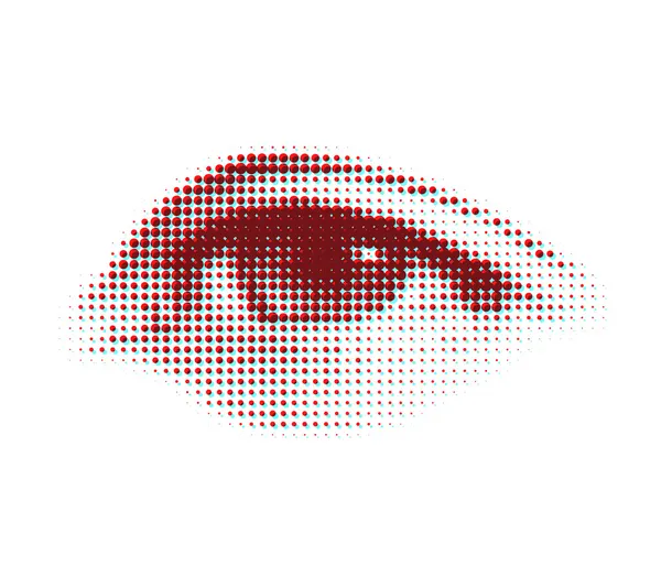 Vector halftone eye shape for backgrounds and design — Stock Vector