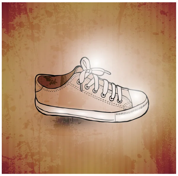 Stylish Sneakers. On grunge background — Stock Vector