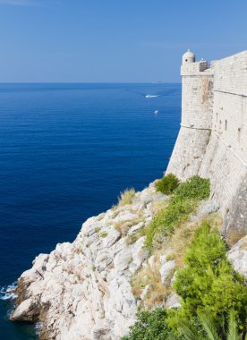 Hırvatistan 'ın Dubrovnik kentinin duvarı