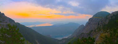 Bay of Kotor at sunset, Montenegro clipart