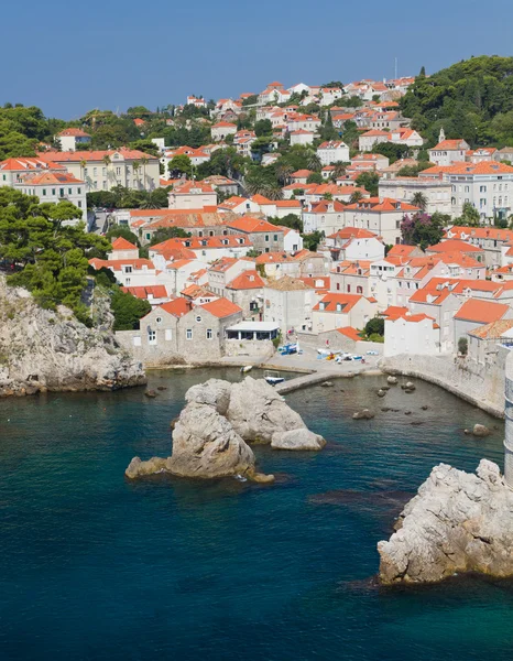 Techos del casco antiguo Dubrovnik, Croacia — Foto de Stock