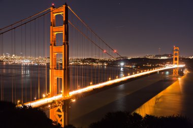 Golden Gate bridge at dusk clipart