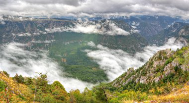 Panorama of Tara Canyon, UNESCO World Heritage, Montenegro. clipart