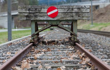 Wooden buffer stop concept clipart