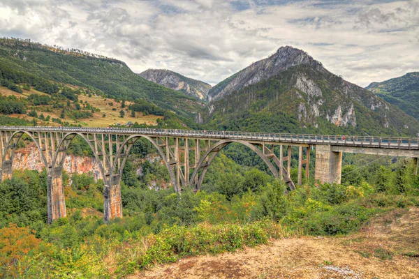 Durdevica klenutý most tara, Černá Hora — Stock fotografie