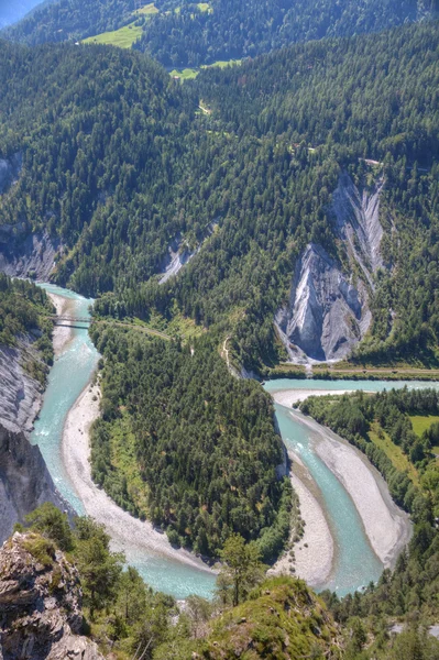 Rýn kaňonu poblíž flims Švýcarsko — Stock fotografie
