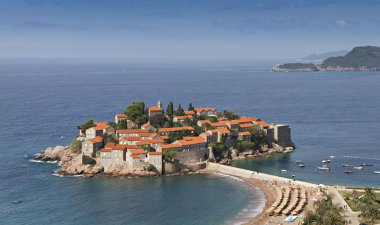 Island of Sveti Stefan in Montenegro clipart