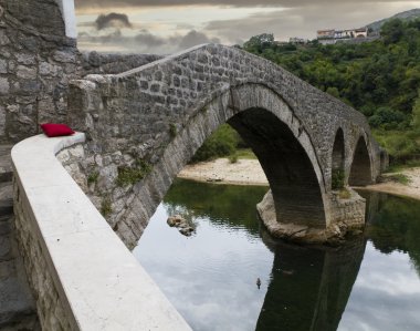 Old bridge in the village Rijeka Crnojevica, Montenegro clipart