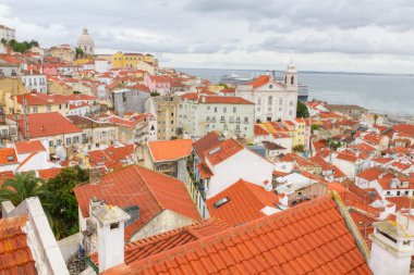 Over the red roofs of Lisboa, Portugal clipart