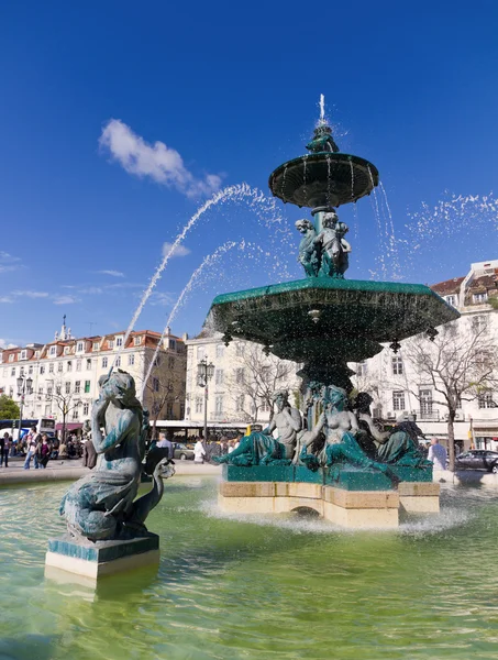 Fontaine sur la place Rossio, Lisbonne — Photo