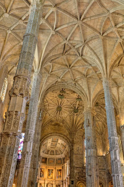 Interiér jeronimos klášter Lisabon, Portugalsko — Stock fotografie