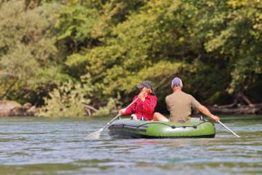 Rafting orta yaşlı çift